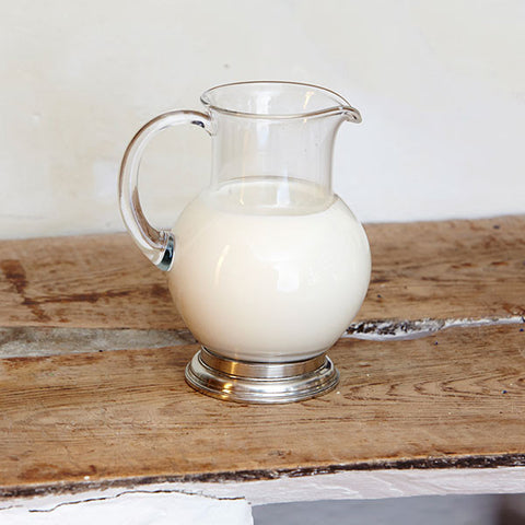 Erbusco Jug Pitcher - 1.5 L - Handcrafted in Italy - Pewter & Glass