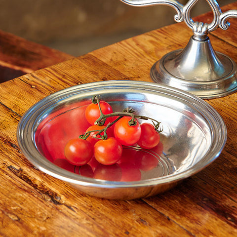 Etruria Round Bowl - 21 cm Diameter - Handcrafted in Italy - Pewter