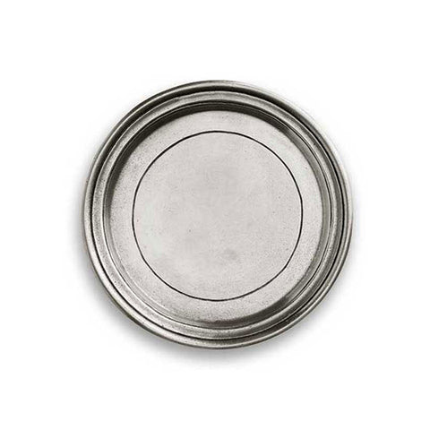 Etruria Rimmed Plate (Set of 2) - 12.5 cm Diameter - Handcrafted in Italy - Pewter