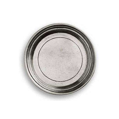 Etruria Rimmed Plate (Set of 2)  - 10 cm Diameter - Handcrafted in Italy - Pewter