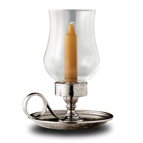 Elio Garden Candle - 21 cm Height - Handcrafted in Italy - Pewter & Glass