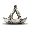 Art Nouveau-Style Fiori Table Centrepiece (with Handle) - Handcrafted in Italy - Pewter/Britannia Metal Art Nouveau-Style Fiori Table Centrepiece (with Handle) - Handcrafted in Italy - Pewter/Britannia Metal