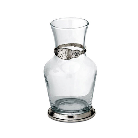 Francia Water Carafe - 25 cl - Handcrafted in Italy - Pewter & Glass