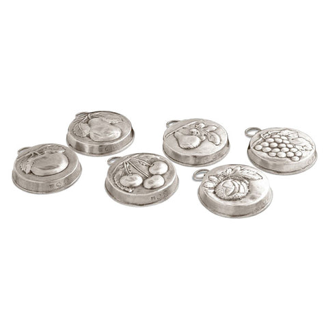 Frutta Chocolate Moulds (Set of 6) - 9.5 cm Diameter - Handcrafted in Italy - Pewter