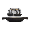 Fuga Oval Bowl (with handles) - 44 cm x 17.5 cm - Handcrafted in Italy - Pewter & Wood