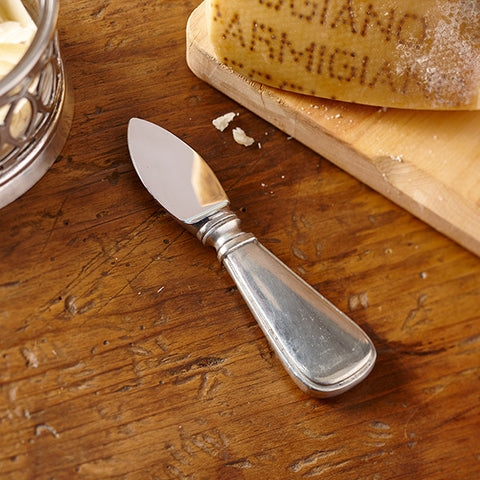 Gabriella Parmesan Knife - 13 cm Length - Handcrafted in Italy - Pewter & Stainless Steel