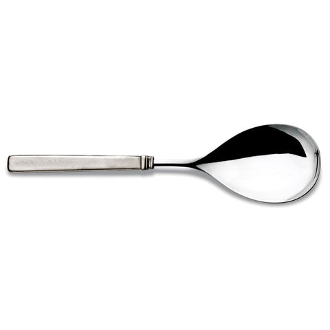 Gabriella Wide Serving Spoon - 28 cm Length - Handcrafted in Italy - Pewter & Stainless Steel