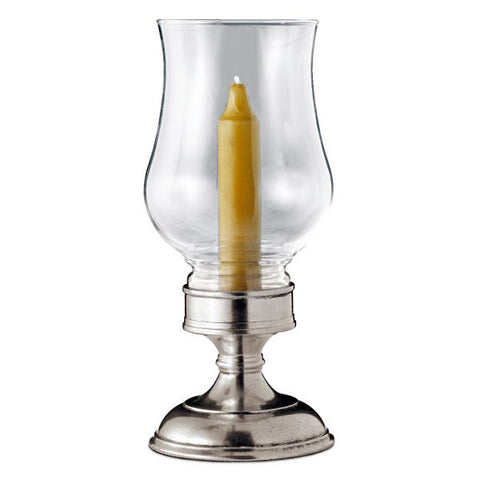 Giulio Garden Candle - 22 cm Height - Handcrafted in Italy - Pewter & Glass