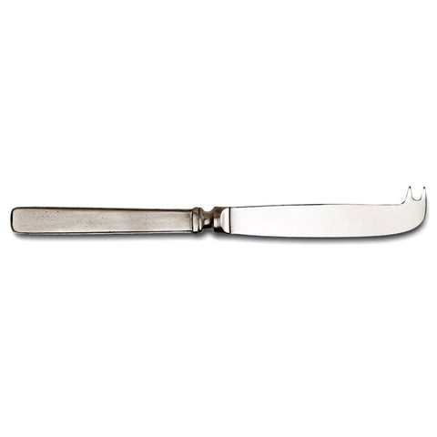 Gabriella Fork-Tipped Cheese Knife - 23 cm Length - Handcrafted in Italy - Pewter & Stainless Steel
