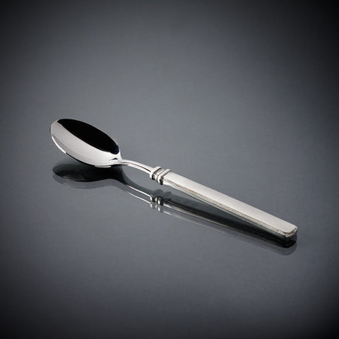 Gabriella Dessert Spoon Set (Set of 6) - 19 cm Length - Handcrafted in Italy - Pewter & Stainless Steel