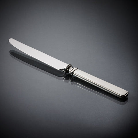 Gabriella Forged Dinner Knife Set (Set of 6) - 25.5 cm Length - Handcrafted in Italy - Pewter & Stainless Steel