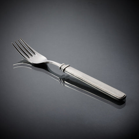Gabriella Salad Fork Set (Set of 6) - 19 cm Length - Handcrafted in Italy - Pewter & Stainless Steel