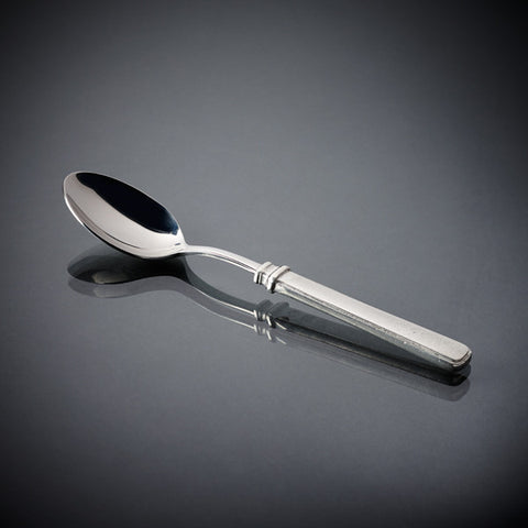 Gabriella Tea Spoon Set (Set of 6) - 15 cm Length - Handcrafted in Italy - Pewter & Stainless Steel
