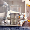 Irlanda Glass Coffee Mug - 22.5 cl - Handcrafted in Italy - Pewter & Glass Irlanda Glass Coffee Mug - 22.5 cl - Handcrafted in Italy - Pewter & Glass