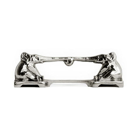 Art Nouveau-Style Elefante Sitting Elephants Knife Rest - 9 cm Length - Handcrafted in Italy - Pewter