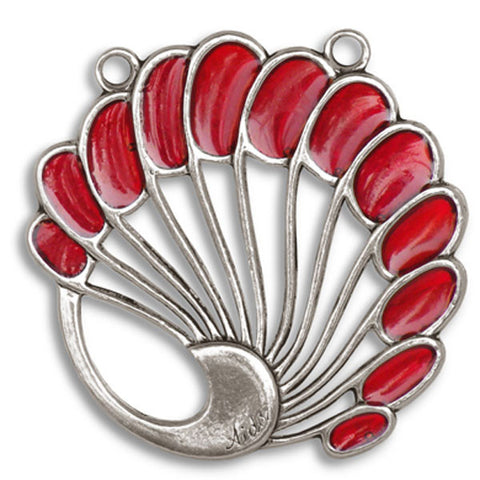 Levinger Shell Pendant (Siam) - 5.5 cm - Handcrafted in Italy - Pewter/Britannia Metal