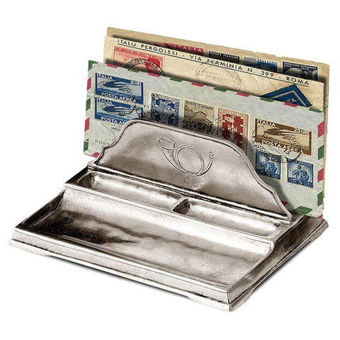 Littera Letter Holder - 18 cm x 12 cm - Handcrafted in Italy - Pewter