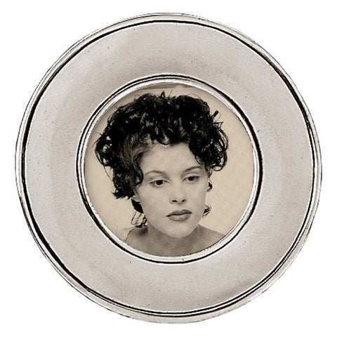 Lombardia Round Frame - 11 cm Diameter - Handcrafted in Italy - Pewter