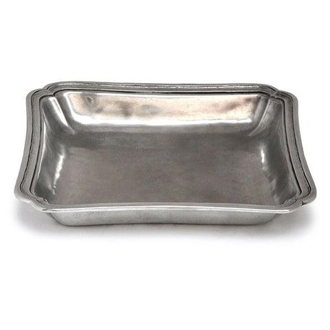 Lorenzo Square Bowl - 26cm x 26 cm - Handcrafted in Italy - Pewter