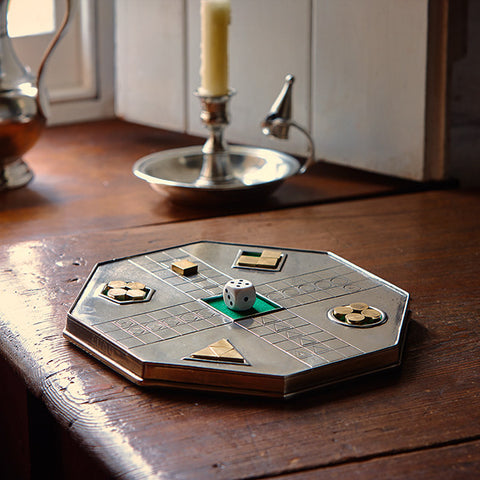 Ludo 'Ludo' Game - 24 cm x 24 cm - Handcrafted in Italy - Pewter