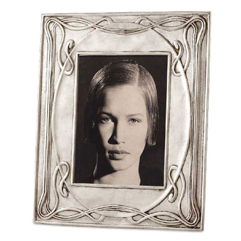 Art Nouveau-Style Luigi Rectangular Frame - 23 cm x 27.5 cm - Handcrafted in Italy - Pewter