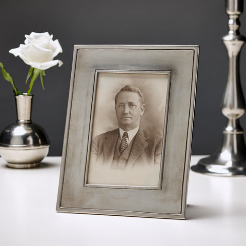 Lombardia Rectangular Frame - 16 cm x 21 cm - Handcrafted in Italy - Pewter