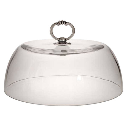 Loreto Cake & Cheese Cloche - 30 cm Diameter - Handcrafted in Italy - Pewter & Glass