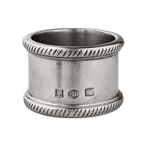 Luisa Round Napkin Ring (Set of 2) - 5 cm - Handcrafted in Italy - Pewter