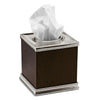 Milano Tissue Box Cover - 14 cm x 14 cm x 14.5 cm Height - Handcrafted in Italy - Pewter & Wood