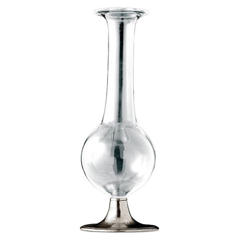Murano Bud Vase - 20 cm Height - Handcrafted in Italy - Pewter & Glass