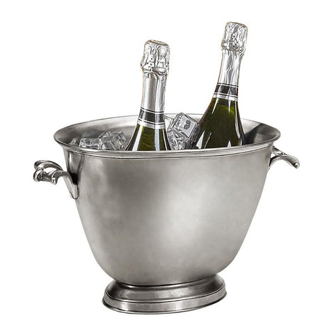 Medieval Double Champagne Bucket - 23 x 33 cm - Handcrafted in Italy - Pewter