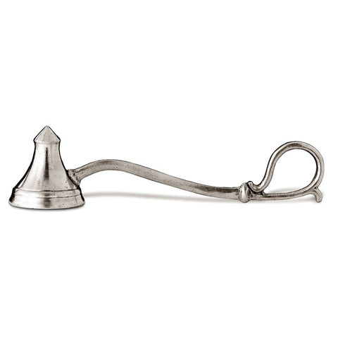 Nepote Curved Candle Snuffer - 18 cm Length - Handcrafted in Italy - Pewter