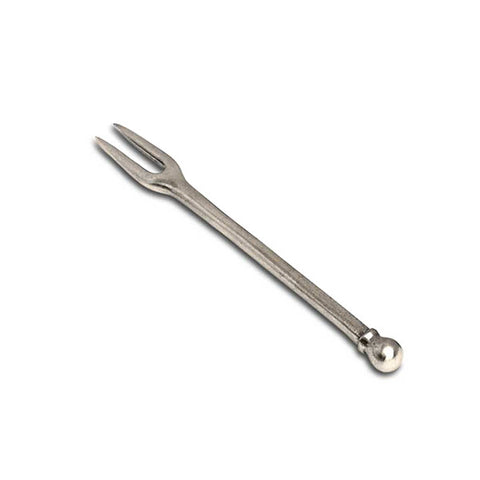 Oliva Olive Fork Set (Set of 4) - Straight Ball - 11.5 cm Length - Handcrafted in Italy - Pewter
