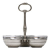 Osteria Condiment Holder (with handle & glass inserts) - 18.5 cm Diameter - Handcrafted in Italy - Pewter & Glass Osteria Condiment Holder (with handle & glass inserts) - 18.5 cm Diameter - Handcrafted in Italy - Pewter & Glass