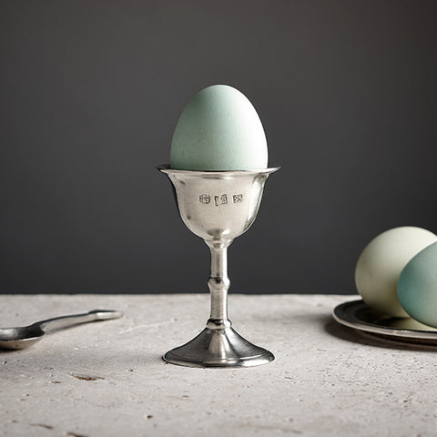 Ovo Egg Cup - 8 cm Height - Handcrafted in Italy - Pewter