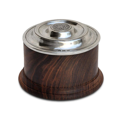 Osteria Salt Cellar - 10 cm Diameter - Handcrafted in Italy - Pewter & Wood