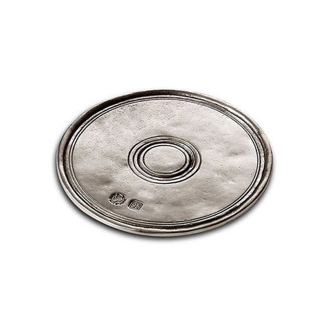 Palio Round Coaster (Set of 2) - 9.5 cm Diameter - Handcrafted in Italy - Pewter
