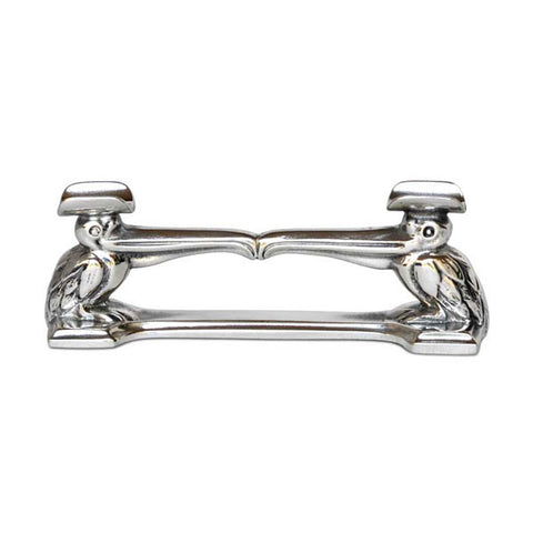 Art Nouveau-Style Pellicano Pelican Pen Holder - 9 cm - Handcrafted in Italy - Pewter/Britannia Metal