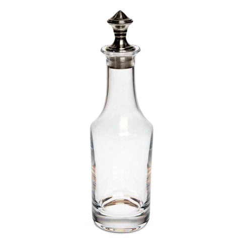 Palermo Oil Cruet - 18.5 cm Height - Handcrafted in Italy - Pewter & Crystal Glass