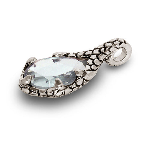 Tear of Light Pendant (Crystal) - 5.5 cm - Handcrafted in Italy - Pewter & Crystal Glass