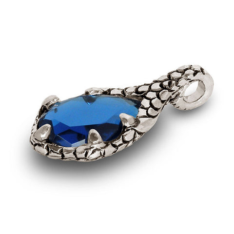 Tear of Light Pendant (Sapphire) - 5.5 cm - Handcrafted in Italy - Pewter & Crystal Glass