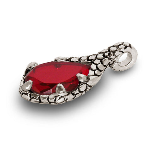 Tear of Light Pendant (Siam) - 5.5 cm - Handcrafted in Italy - Pewter & Crystal Glass