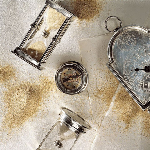 Polaris Desk Compass - 6.5 cm Diameter - Handcrafted in Italy - Pewter & Glass