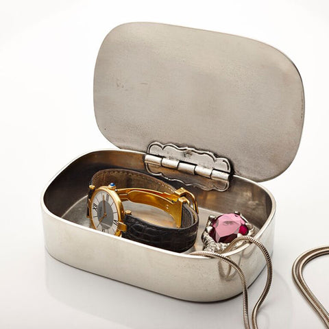 Regina Lidded Box - 12 cm x 8 cm - Handcrafted in Italy - Pewter