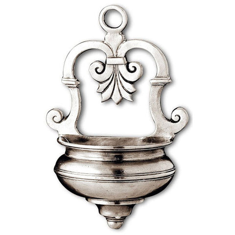 Segesta Holy Water Stoup - 12 cm x 18 cm - Handcrafted in Italy - Pewter