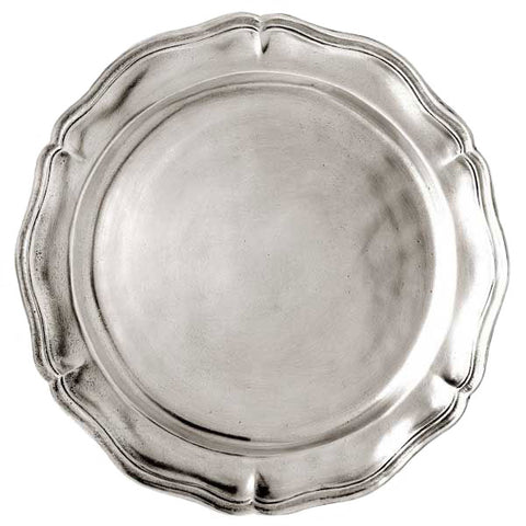 Siracusa Georgian-Style Edged Charger - 33 cm Diameter - Handcrafted in Italy - Pewter