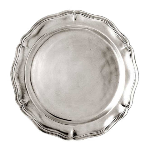 Siracusa Georgian-Style Edged Plate (Set of 2) - 23 cm Diameter - Handcrafted in Italy - Pewter