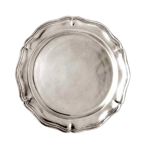 Siracusa Georgian-Style Edged Plate (Set of 2) - 17 cm Diameter - Handcrafted in Italy - Pewter