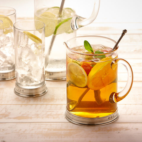 Sirmione Bar Pitcher - 1 L - Handcrafted in Italy - Pewter & Crystal Glass