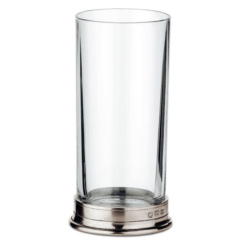 Sirmione Highball Glass (Set of 2) - 33 cl - Handcrafted in Italy - Pewter & Crystal Glass